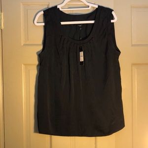 Cute Talbots sleeveless black top with pretty detail at neck